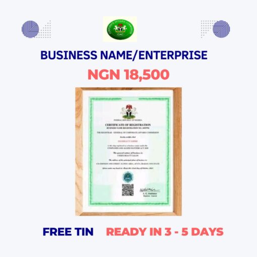 Business name CAC Certificate.